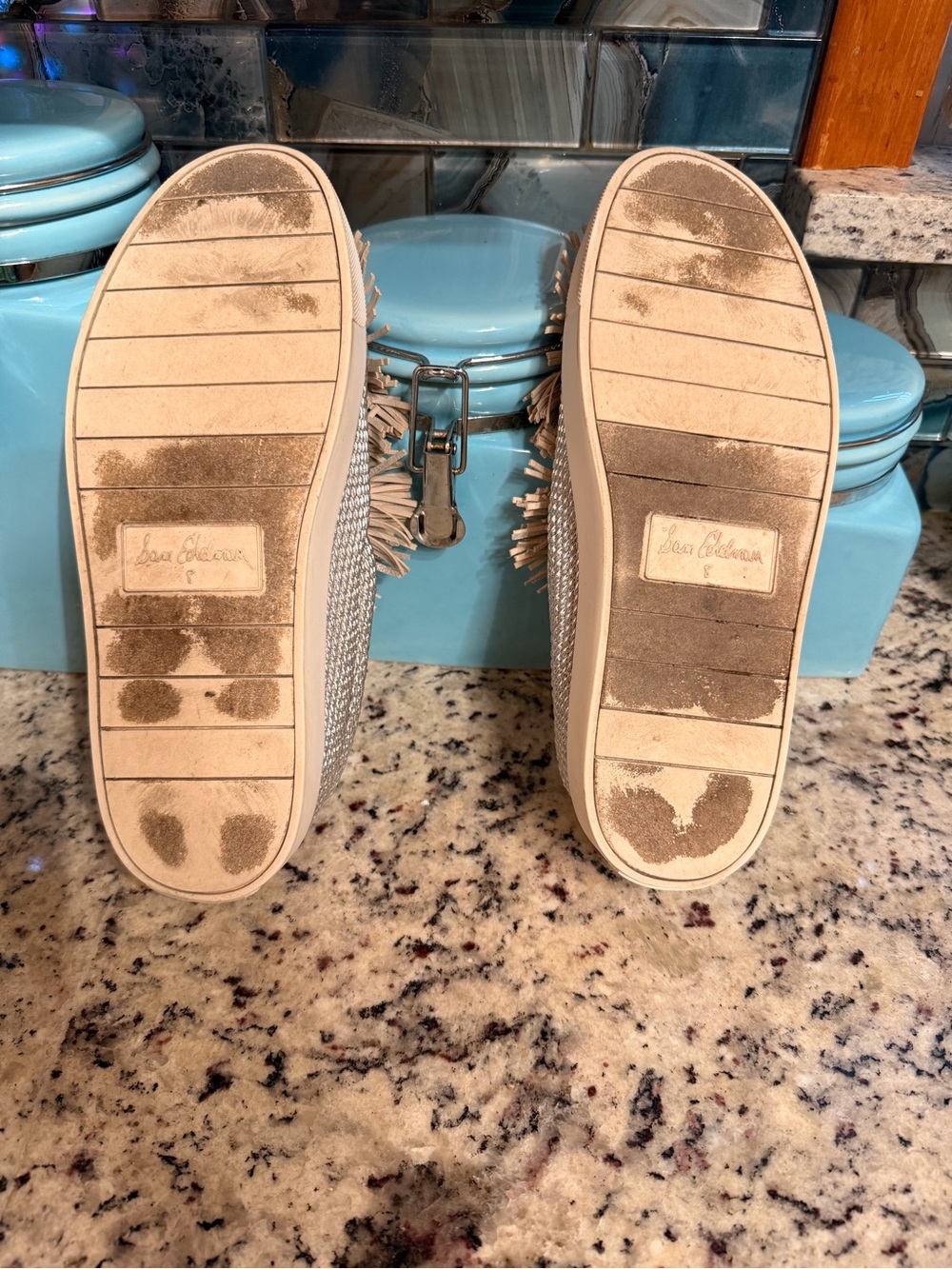 Sam Edelman Silver Metallic Tassel Slip-On Sneakers Size 8M - Picture 10 of 11